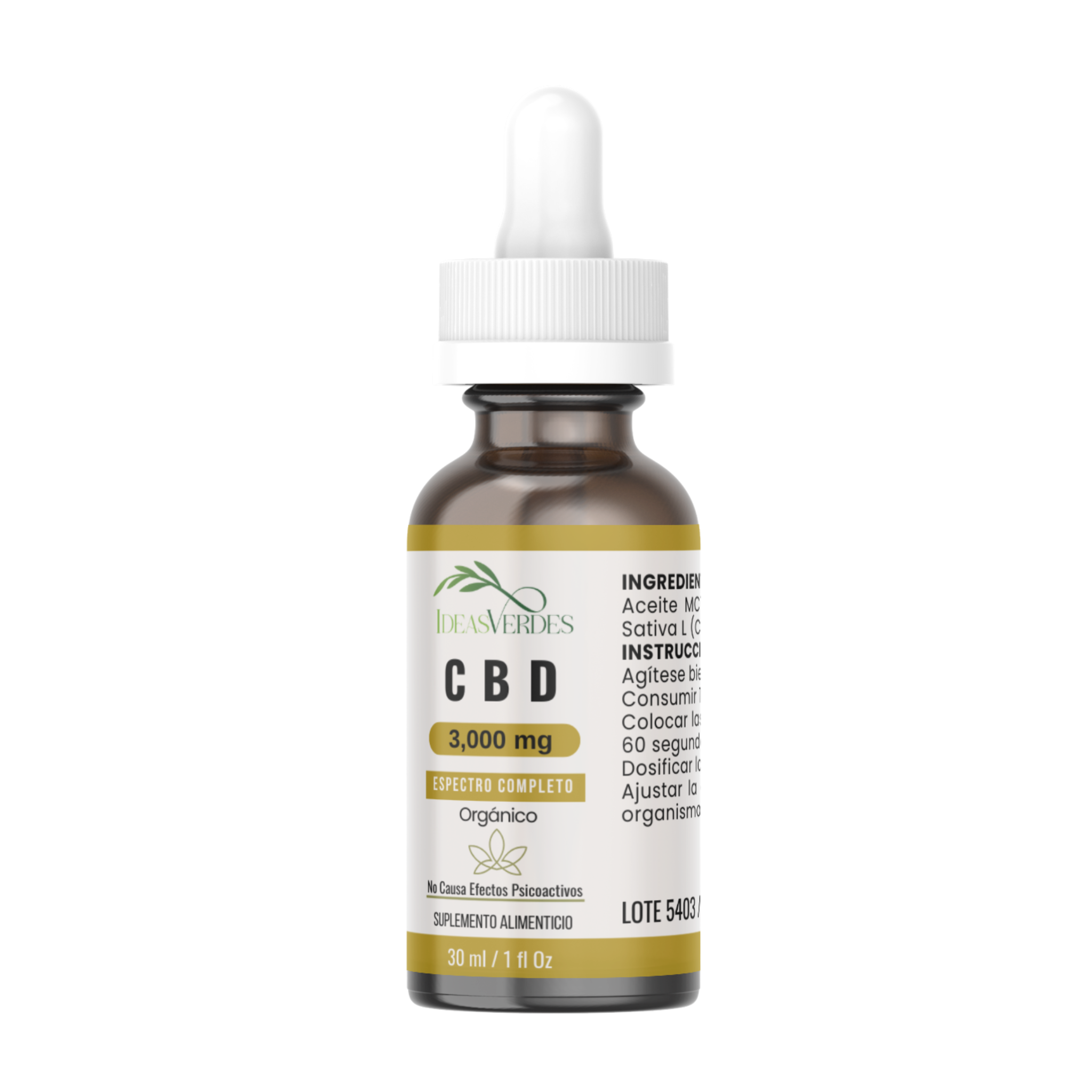 CBD 3,000 mg Calidad Premium Orgánico  Ideas Verdes