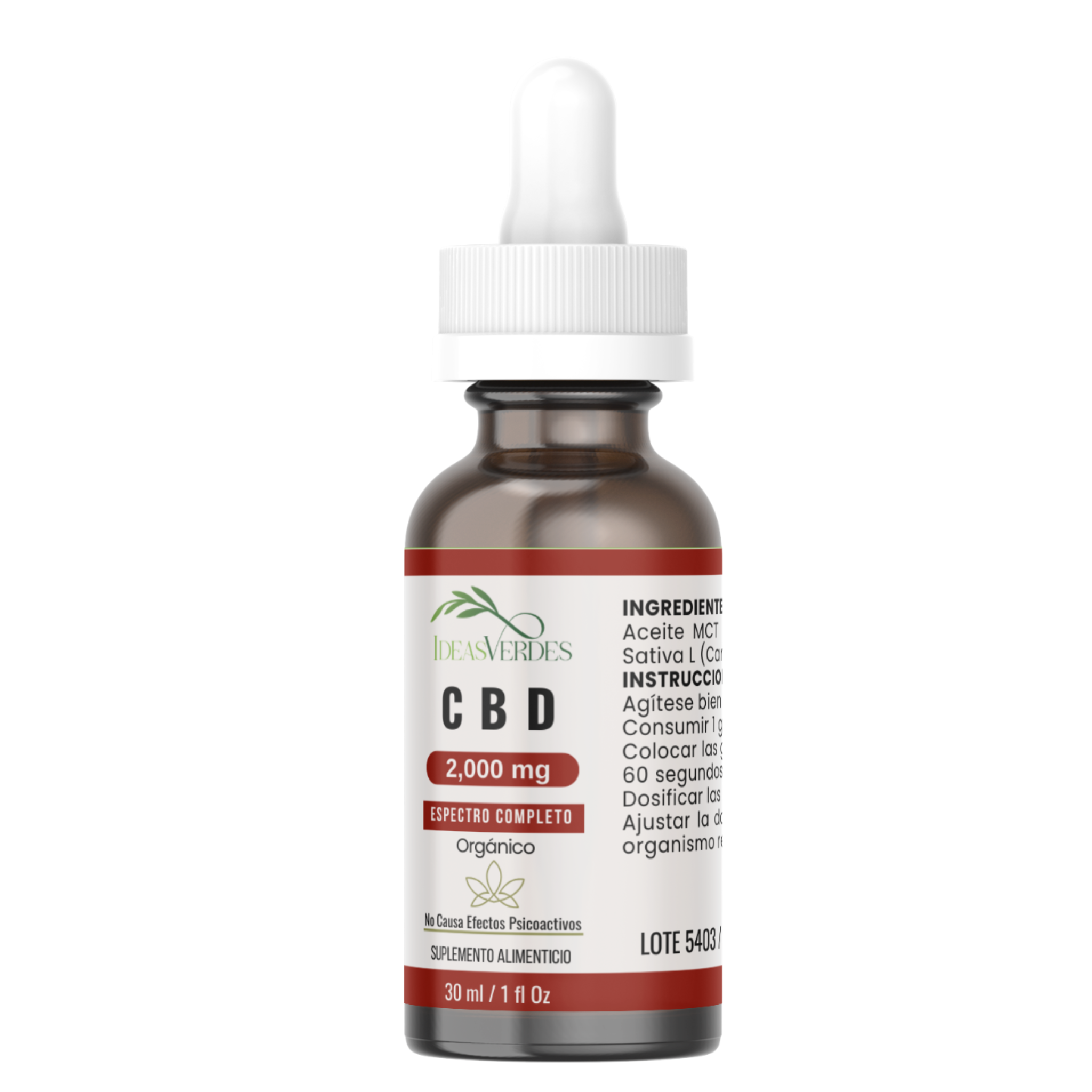 CBD 2,000 mg Full Spectrum Calidad Premium Orgánico  Ideas Verdes