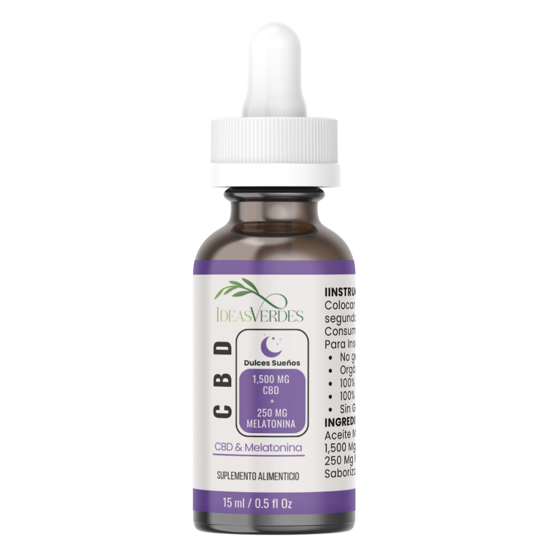 CBD con Melatonina 15 ml Calidad Premium Orgánico Dulces Sueños Ideas Verdes