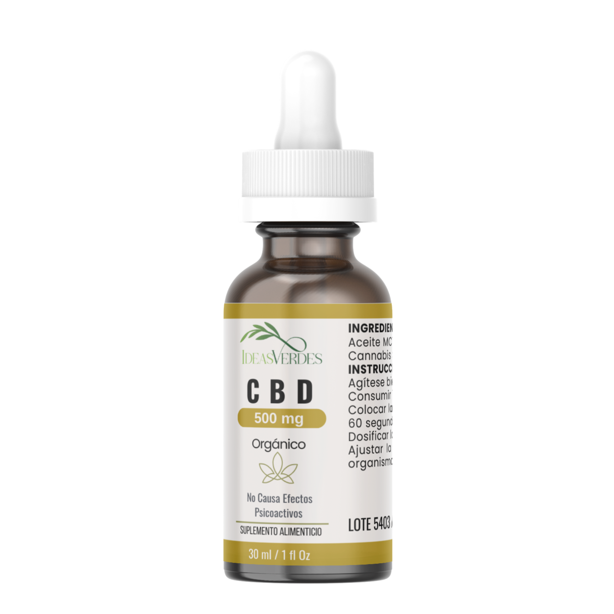 CBD 500 mg Calidad Premium Orgánico Ideas Verdes