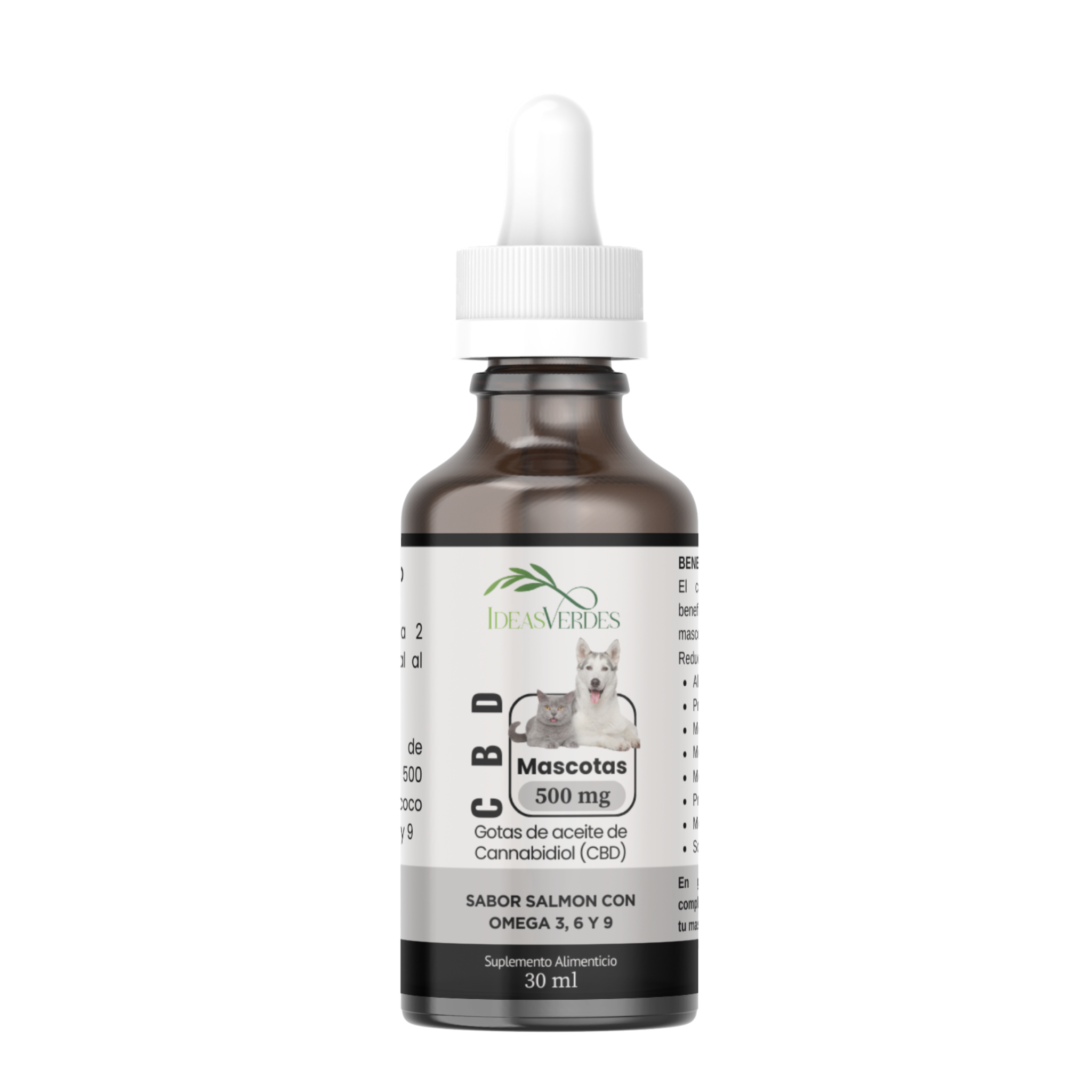 CBD Mascotas 500 mg Calidad Premium Orgánico Concentración Ideas Verdes