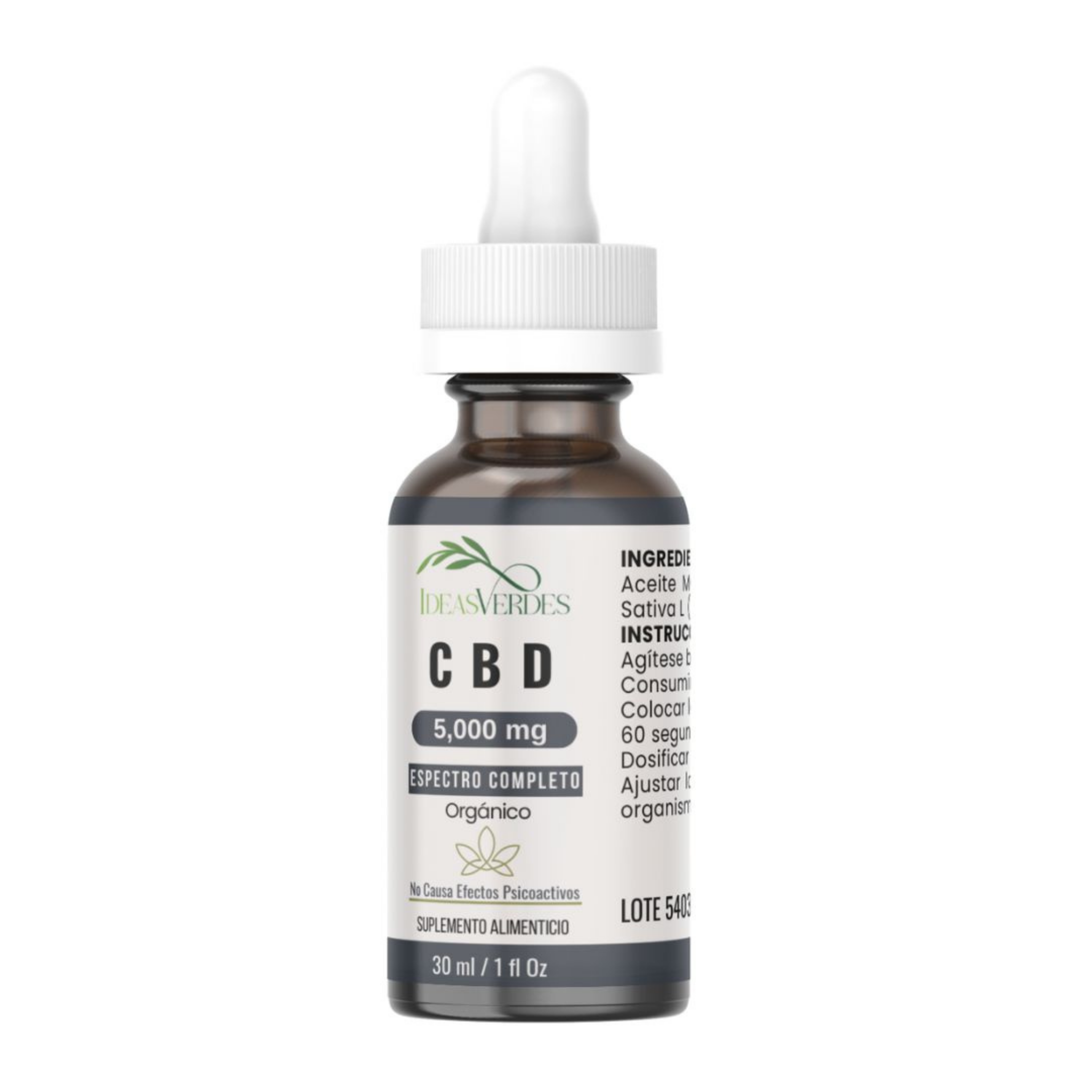 CBD 5,000 mg Full Spectrum Calidad Premium Orgánico Ideas Verdes